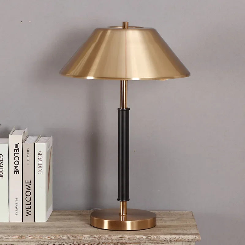 DecorBites™ Copper Table Lamp with LED Bulb, Stylish Desk Light for Bedroom & Living Room