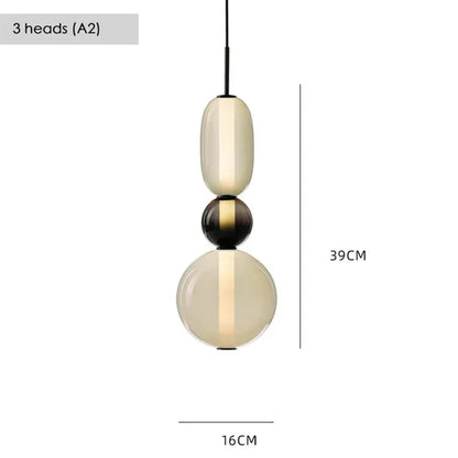 Italian Candy Glass Pendant Light in Black or White