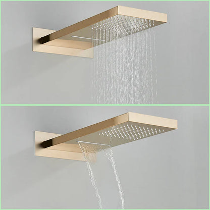 DecorBites™ Gold Thermostatic Rain Waterfall Shower Faucet Set - Wall Mounted Shower System