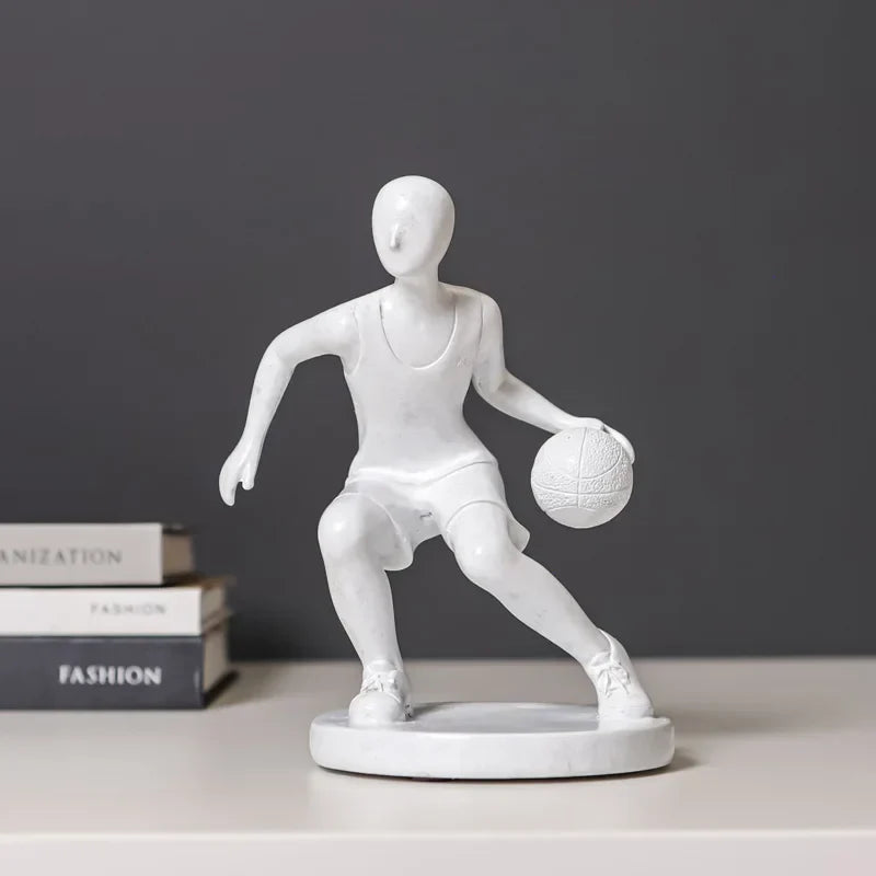 DecorBites™ Abstract Sports Player Sculpture Set Grey/White Figurines Home Decor