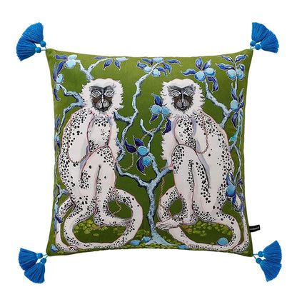DecorBites™ Luxe Cheetah Halo Pillowcase: Decorative Tassel Cushion Cover GG Style