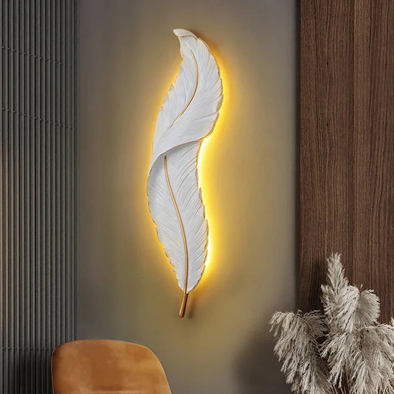 Decorbites™ LED-Feder-Wandleuchte für Wohnzimmer, Schlafzimmer, Hotel, Flur-Dekoration