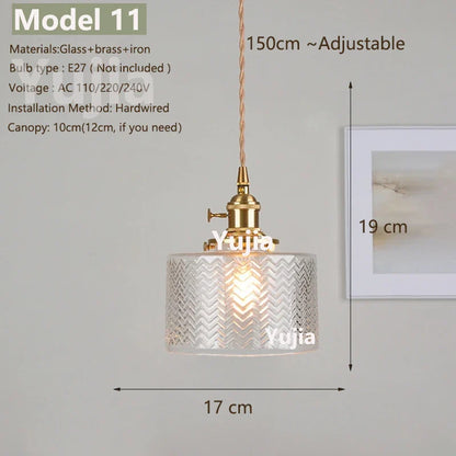 Vintage Green Glass Pendant Light With Brass Details