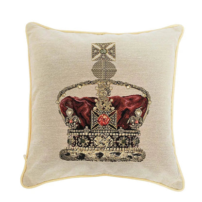 Decorbites™ Barock-Krone-Jacquard-Gobelin-Kissenbezug 45x45 cm für Wohnzimmer-Sofa