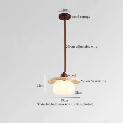 DecorBites™ Glass Ball LED Pendant Light Yellow for Home Decor Dining Living Room