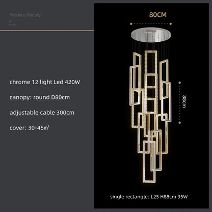 Decorbites™ Kristall-LED-Hängeleuchte Luxus-Treppenleuchte Moderne Leuchtenarmatur