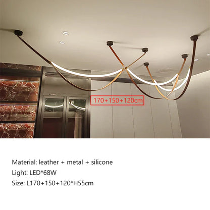 Decorbites™-Leder-Leuchter: Minimalistisches nordisches LED-Pendant-Licht für Wohnzimmer, Esszimmer und Schlafzimmer