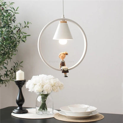 Decorbites™ Eisenring-Anhängerleuchten Kinder-Schlafzimmer Hängelampen LED-Vogelarmaturen