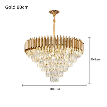 DecorBites™ Crystal LED Pendant Chandelier for Modern Living Spaces