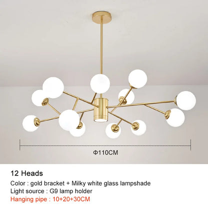 Decorbites™ Schwarze Kronleuchter: Luxuriöse Glas-Hängeleuchte für Zuhause, Schlafzimmer oder Wohnzimmer
