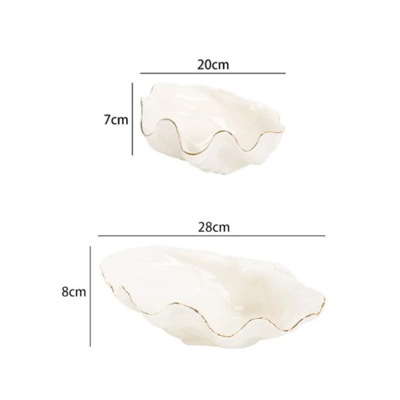 Gold Ceramic Seashell Bowl