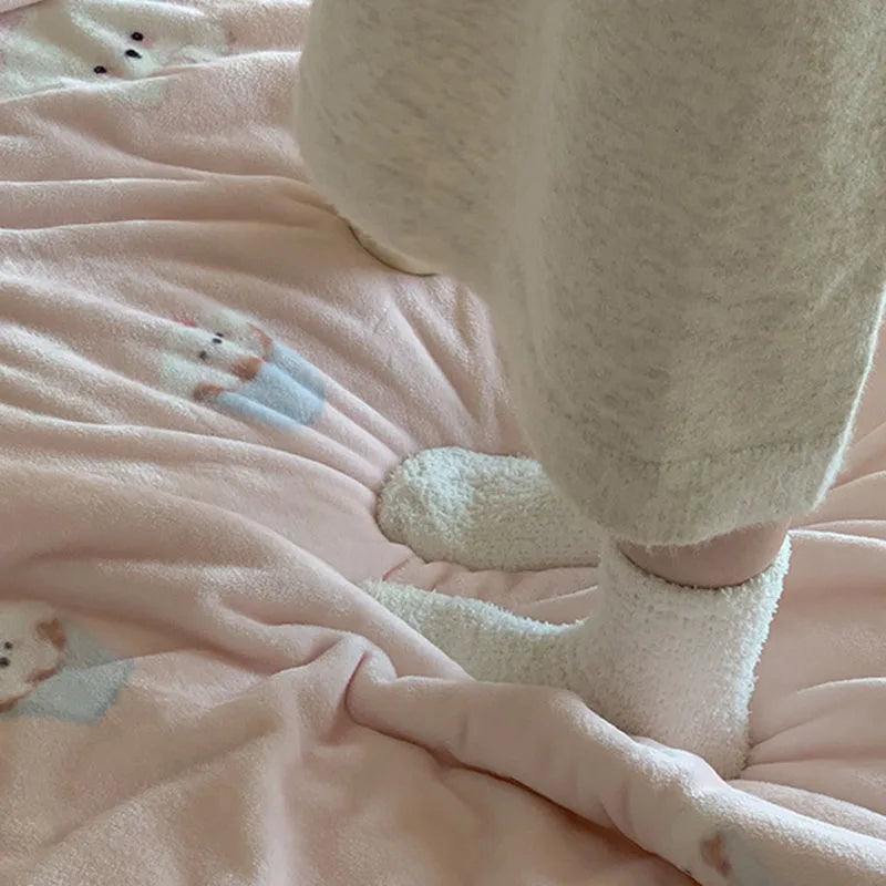 Decorbites™ Koreanisches Cartoon-Plüschdecke, weiche Nappensofabezug für Zuhause und Wohnheim