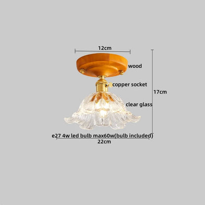 DecorBites™ Copper Wood LED Ceiling Lamp Modern Indoor Lighting Fixtures