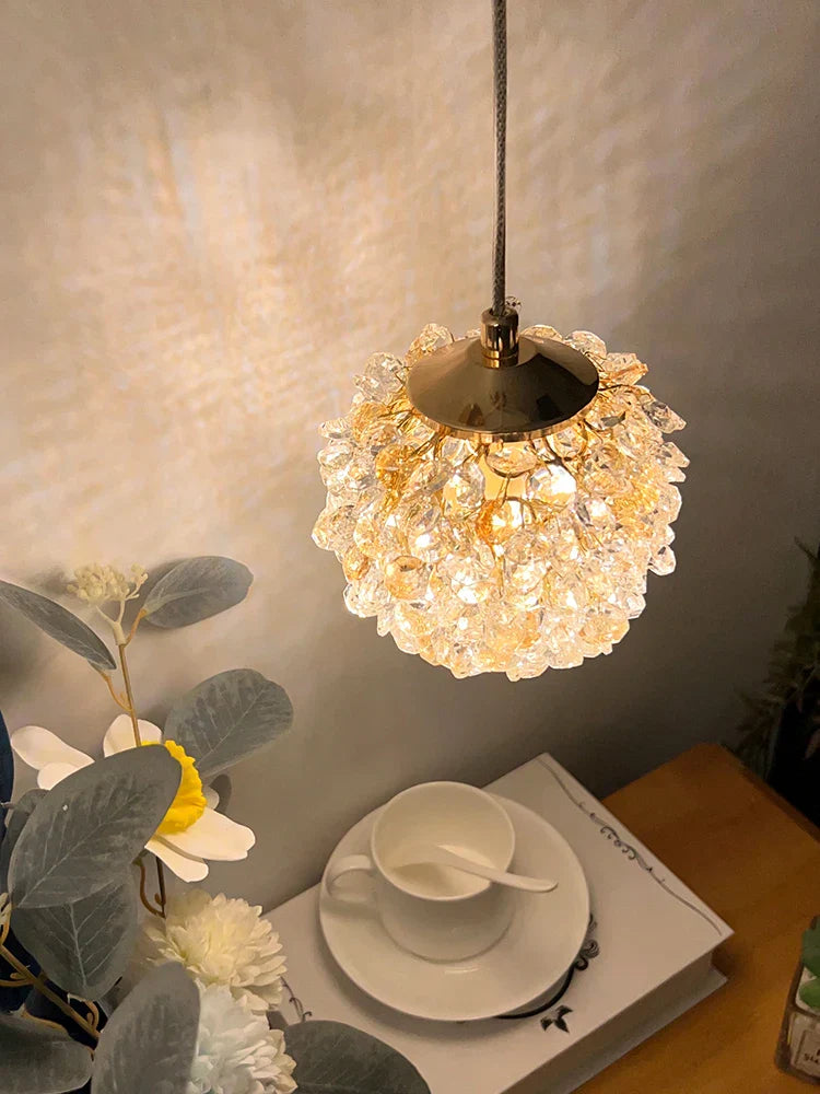 DecorBites™ Gold Metal Crystal Pendant Light for Bedroom Dining Room Aisle Corridor