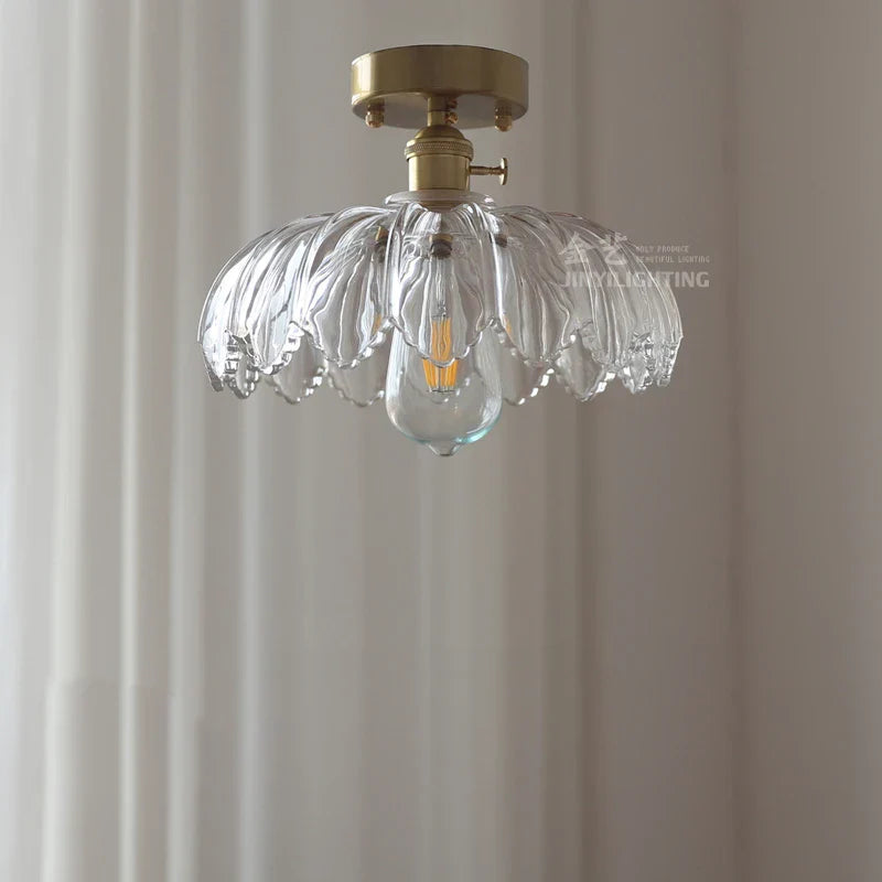 DecorBites™ Glass Industrial Pendant Light: Loft Style Fixture with Copper Socket for Home Decor