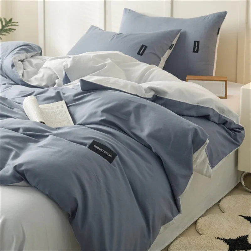 Decorbites™ beidseitiges farbabstimmendes Baumwoll-Bettwäsche-Set für Erwachsene