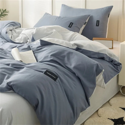 Decorbites™ beidseitiges farbabstimmendes Baumwoll-Bettwäsche-Set für Erwachsene
