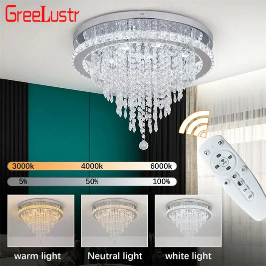 Decorbites™ Kristall-LED-Deckenleuchter: Fernbedienbares Dimmbare Rundleuchte für Luxuriöse Heimdekoration