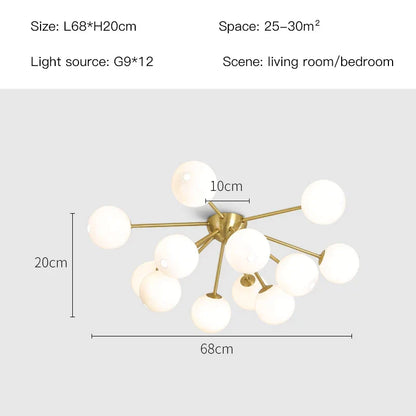 Decorbites™ Glas-Kugeln-LED-Deckenleuchter für modernes Wohnzimmer- und Schlafzimmerbeleuchtung