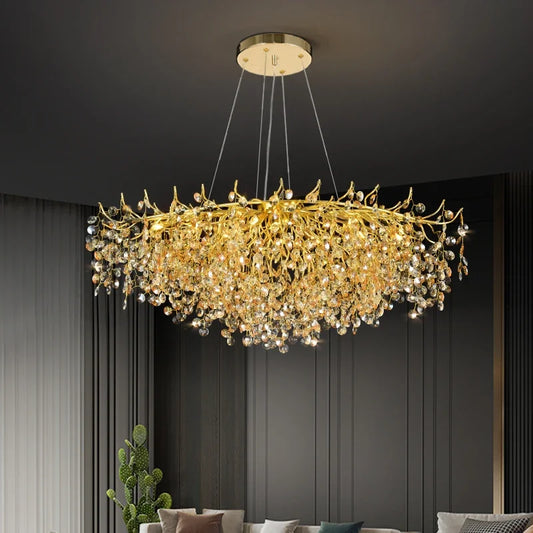 Decorbites™ Golden Dendrite Crystal LED Deckenleuchter - Luxuriöse Beleuchtung für das Wohnzimmer