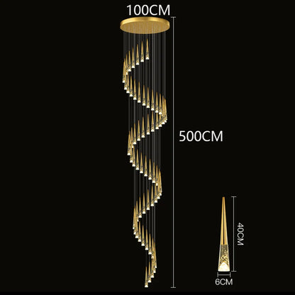 Modern Crystal Staircase Chandelier Pendant Light