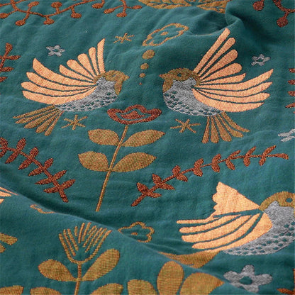 DecorBites™ Cotton Gauze Non-Slip Sofa Blanket: Double-Sided Jacquard, Yarn-Dyed, Four Seasons Quality