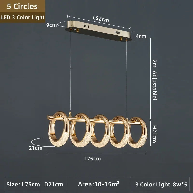 Gold Circle Ring Chandelier