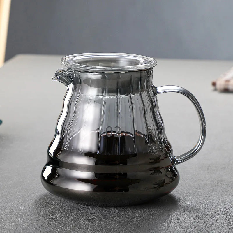 Decorbites™ Glas-Kaffeekanne, 600 ml Pour-Over-Kanne mit Gummideckel