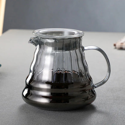 Decorbites™ Glas-Kaffeekanne, 600 ml Pour-Over-Kanne mit Gummideckel