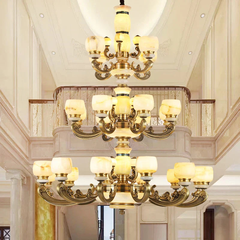 Decorbites™ Jade-Leuchter: Stilvolle chinesische Zen-Wohnzimmerlampe für Duplex-Gebäude von Guangdong Zhongshan