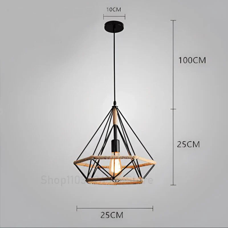 Nordic Diamond Metal Pendant Light in Stainless Steel