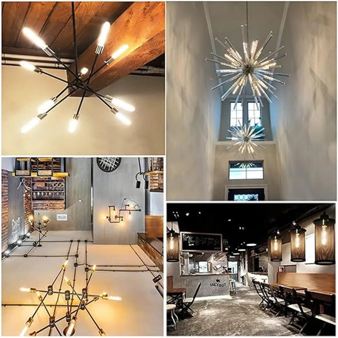 Decorbites™ LED-Filament-Tubus-Edison-Glühbirne 6000K T10 T185 T225 T30 T300 4W 6W 8W