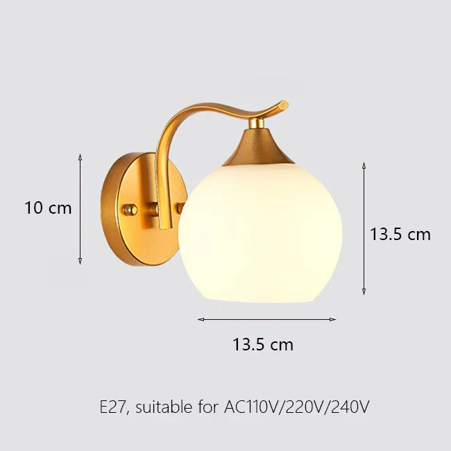 Decorbites™ Eisen-Wandlampe mit Glasball, elegante Wandlampe für Treppen und Lesen im Zuhause
