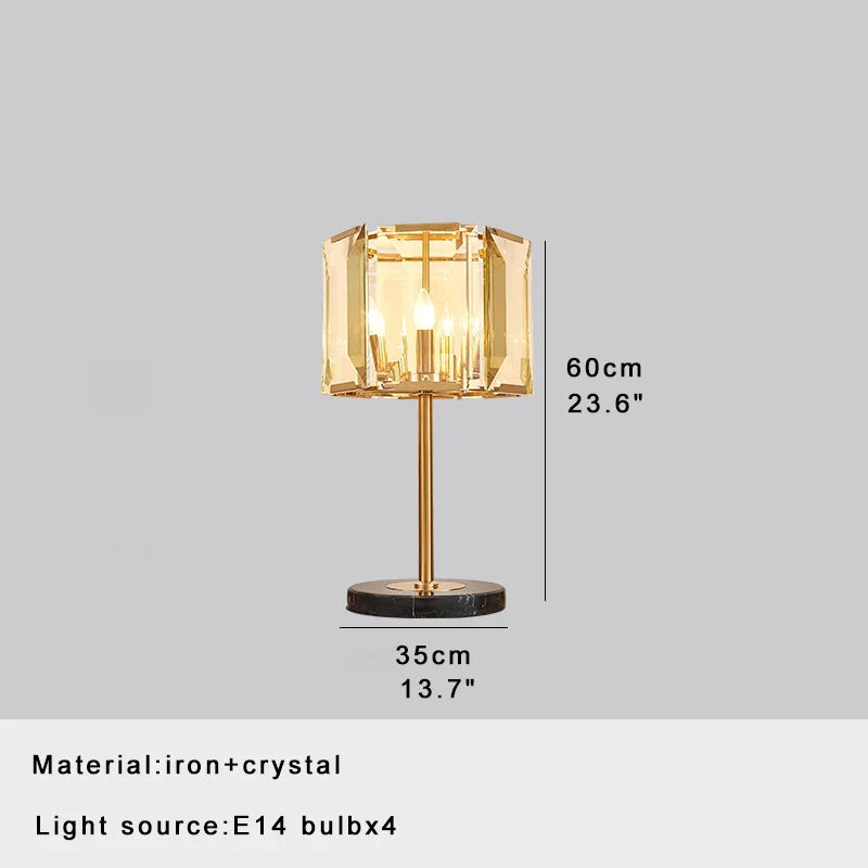 DecorBites™ Crystal Table Decor Lamp 3000K E14 Bulb Desk Light for Bedside Office