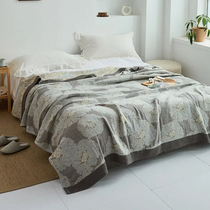 Decorbites™ Baumwoll-Gaze-Handtuch-Wurfdecke - Weiche und gemütliche Bettdecke für alle Jahreszeiten