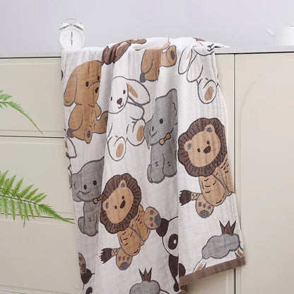 Decorbites™ Kawaii-Cartoon-Erwachsene-Badhandtuch - Weiches Baumwoll-Gaze, saugfähig & schnell trocknend - Groß 80x160cm Strandumhang