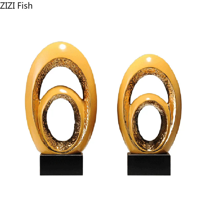 Gold Abstract Desk Sculpture