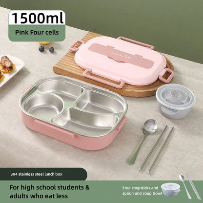 Decorbites™ Isolierter Bento-Mahlzeitbox-Set mit Besteck, tragbare Lebensmittelaufbewahrung