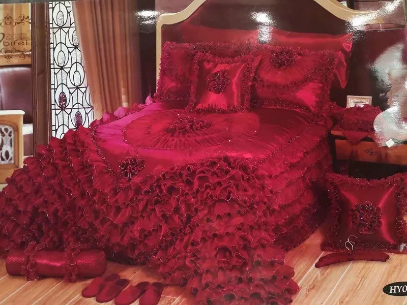 Champagne Jacquard Lace Bedspread
