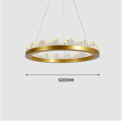 DecorBites™ Crystal LED Pendant Lights: Modern Gold Black Industrial Lamp