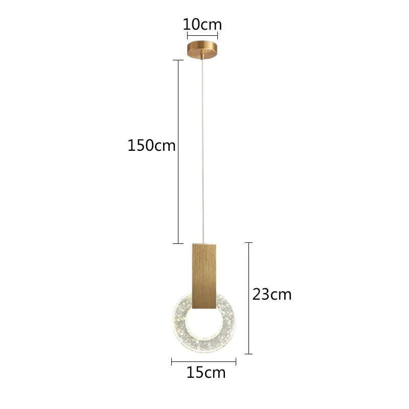 Gold Crystal Pendant Lights 2-Head Warm Glow
