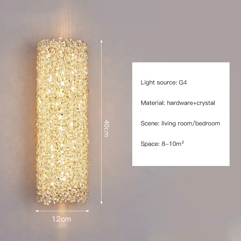 DecorBites™ Crystal Wall Sconce | Modern Designer Copper Wall Lamp for Home Decor Lighting