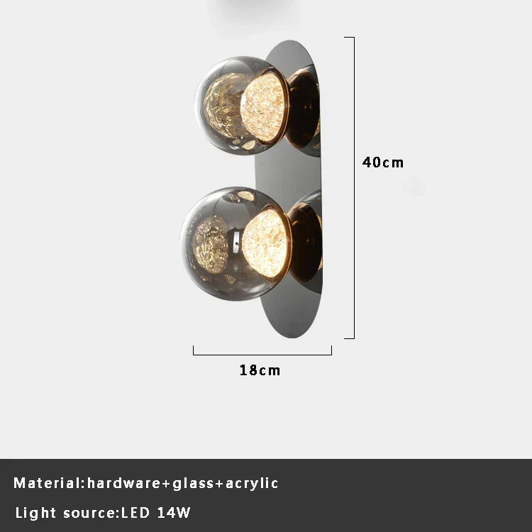 Decorbites™ Graue Glaswandlichter: Modernes Luxus-Home-Decor-Fixture für das Wohnzimmer