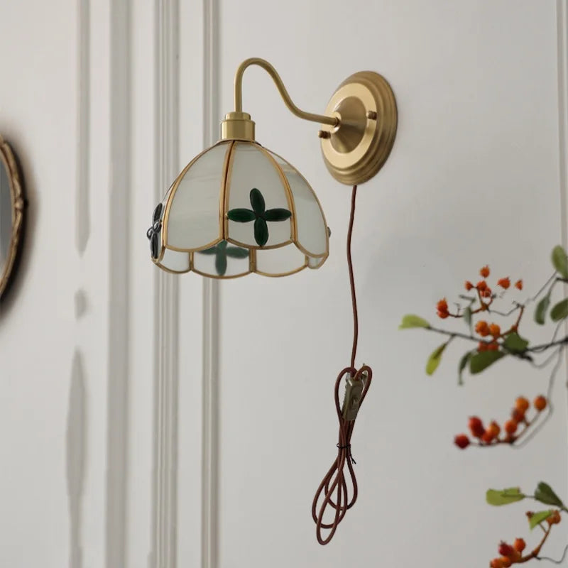 DecorBites™ Glass Brass Wall Sconce LED Light Fixture for Dining Living Room
