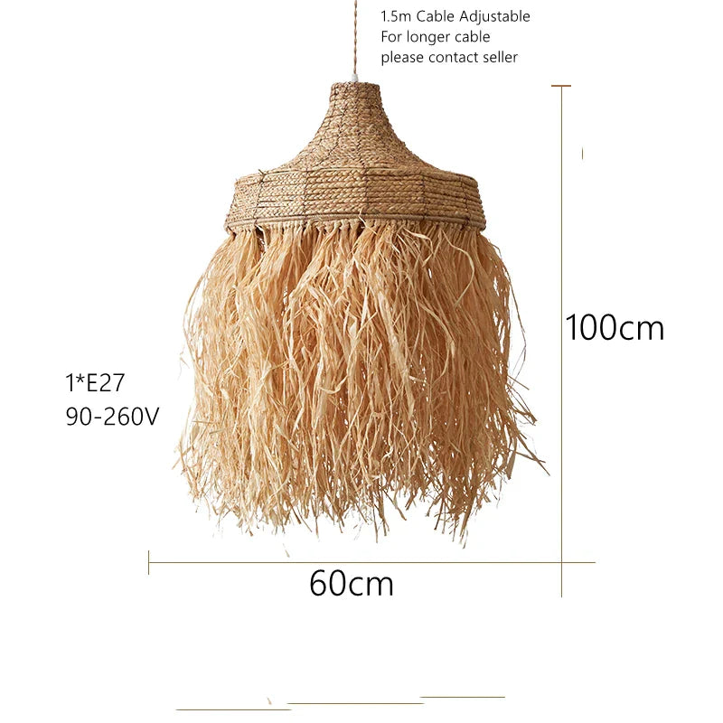 Decorbites™ Handgewebte Pendellampen aus Rattan-Gras - Einfaches natürliches Design im Wabi-Sabi-Stil