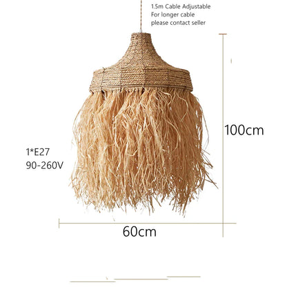 Decorbites™ Handgewebte Pendellampen aus Rattan-Gras - Einfaches natürliches Design im Wabi-Sabi-Stil