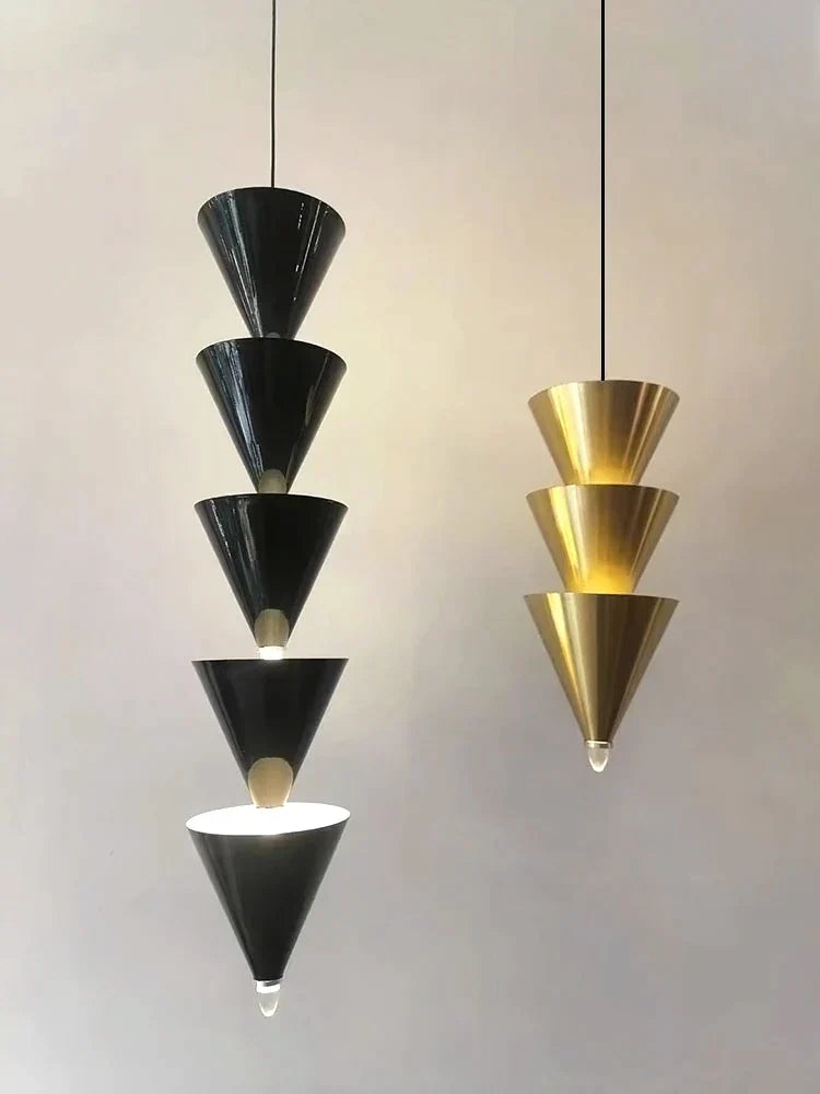 Decorbites™-Creme-Schlafzimmer-Kronleuchter: Minimalistisches Designer-Kegelförmiges Langes Linienverzweigtes Leuchtarmatur