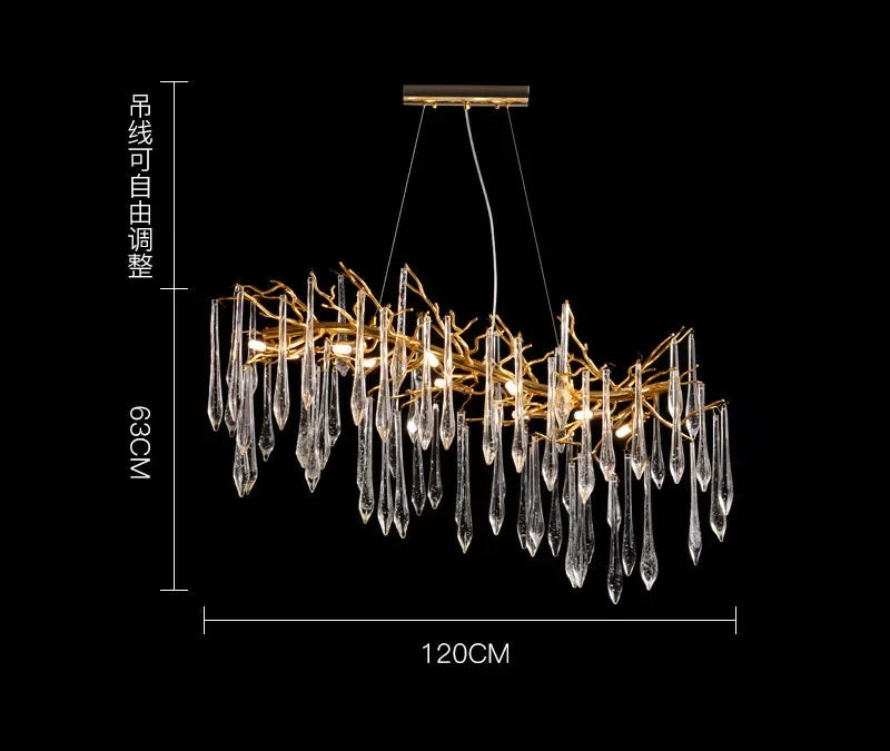 Decorbites™ Gold LED Asthänge für Wohnzimmer, Schlafzimmer, Hotel – Moderne Luxus-Aluminium-Pendantleuchte