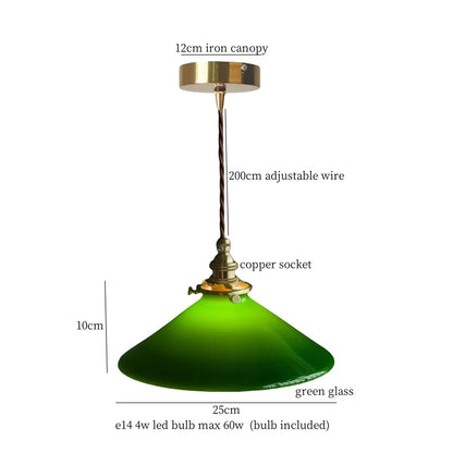 Decorbites™ Sahne Vintage Messing Glas LED-Hängeleuchte für Restaurant Bar Café Loft