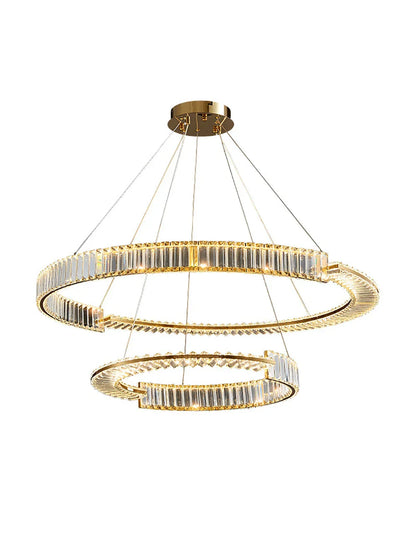 DecorBites™ Crystal Gold Ring LED Chandelier for Minimalist Luxury Home Decor